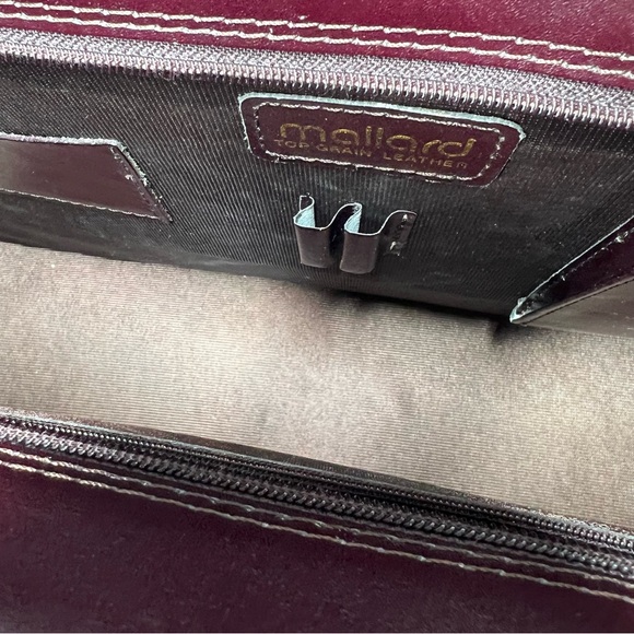 VTG ROYCE New York Burgundy Top Leather Laptop Briefcase Shoulder Bag - Picture 7 of 16